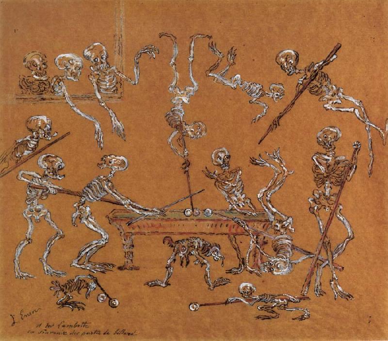 James Ensor Skeletons Playing Billiards oil painting picture